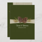 Woodland Pines bruiloft Kaart (Voorkant / Achterkant)