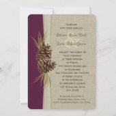 Woodland Pines Deep Plum Bruiloft Kaart (Achterkant)