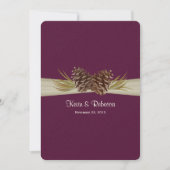 Woodland Pines Deep Plum Bruiloft Kaart (Voorkant)