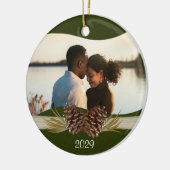 Woodland Pines Foto Keramisch Ornament (Links)