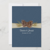 Woodland Pines Navy Blue Bruiloft Kaart (Voorkant)