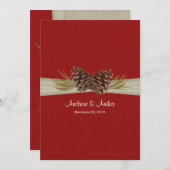 Woodland Pines rode bruiloft Kaart (Voorkant / Achterkant)