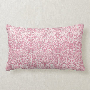 Woodland Pink Bird Rabbit William Morris Pattern Kussen
