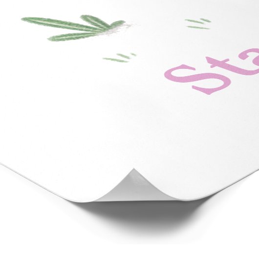 Woodland Pink Cheeky Fox - Speelse Doodle Animal Poster (Hoek)