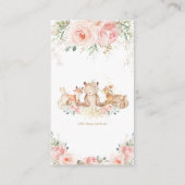 Woodland Pink Floral Baby shower Diaper Raffle   Informatiekaartje (Achterkant)