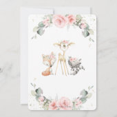 Woodland Pink Floral Save the Date Baby Naming Kaart (Achterkant)