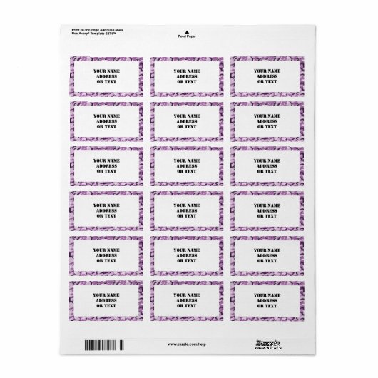 Woodland Pink/Paars Camouflage - met White Etiket (Full Sheet)