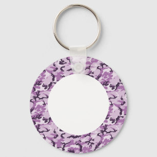 Woodland Pink/Paars Camouflage - met White Sleutelhanger