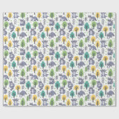 Woodland Playful Raccoons Cadeaupapier (Vlak)
