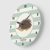 Woodland Porcupine, Egel; Light Sage Green Grote Klok (Hoek)