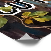 Woodland Portrait: wasbeer in een vogelnest Poster (Hoek)