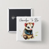 Woodland Possum Opa wordt Baby shower Vierkante Button 5,1 Cm (Voorkant /achterkant)