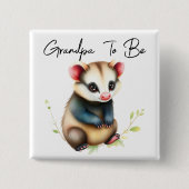 Woodland Possum Opa wordt Baby shower Vierkante Button 5,1 Cm (Voorkant)