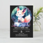 Woodland Printable Fox Verjaardag Kaart (Staand voorkant)