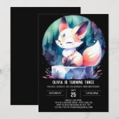 Woodland Printable Fox Verjaardag Kaart (Voorkant / Achterkant)