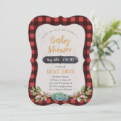 Woodland Pset Baby shower Invitation Kaart (Staand voorkant)