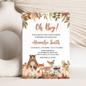 Woodland Pumpkin Animals Baby shower Kaart