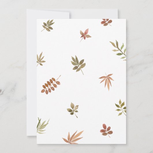 Woodland Pumpkin Animals Baby shower Kaart (Achterkant)