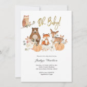 Woodland Pumpkin Baby shower Invitation Kaart (Voorkant)