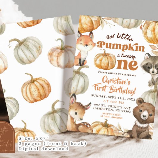 Woodland Pumpkin gaat een verjaardag vieren Kaart