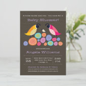 Woodland Quail Baby shower Invitation II Kaart (Staand voorkant)