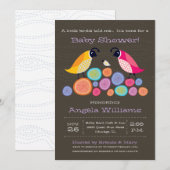 Woodland Quail Baby shower Invitation II Kaart (Voorkant / Achterkant)
