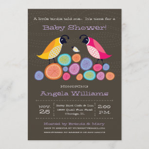 Woodland Quail Baby shower Invitation II Kaart