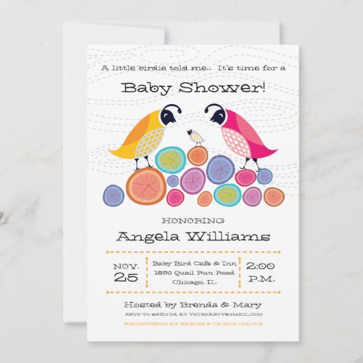 Woodland Quail Baby shower Invitation Kaart (Voorkant)