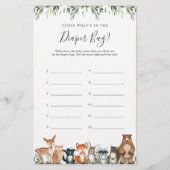 Woodland Raad wat er in de luiertas Kaart zit (Voorkant)