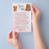 Woodland raad wie Baby shower game Kaart (Hand)