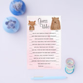 Woodland raad wie Baby shower game Kaart (Enkel)
