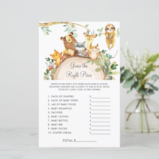 Woodland raadt de juiste prijs-Baby shower aan (Staand voorkant)