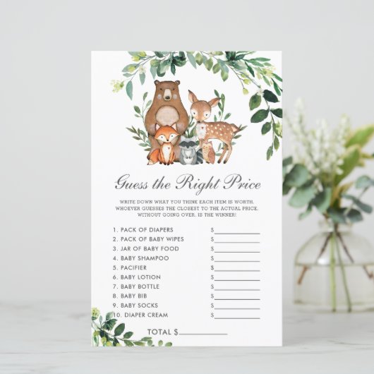 Woodland raadt de juiste prijs-Baby shower aan (Staand voorkant)