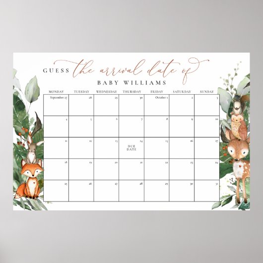 Woodland raadt het Poster Vervaldatum kalender (Voorkant)