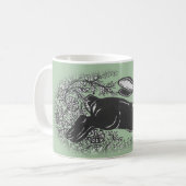 Woodland Rabbit Hare Green  Rustic Animal Koffiemok (Voorkant links)
