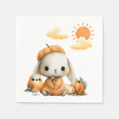 Woodland Rabbit Snail Bird Fall Kids' Birthday Servet (Voorkant)
