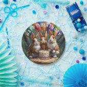 Woodland Rabbits Verjaardagsfeest Papieren Bordje (Feest)