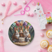 Woodland Rabbits Verjaardagsfeest Papieren Bordje (Feest)