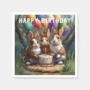 Woodland Rabbits Verjaardagsfeest Servet