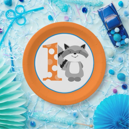 Woodland Raccoon 1st Birthday Boy Party Bord (Feest)