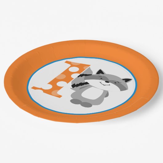 Woodland Raccoon 1st Birthday Boy Party Bord (Gekanteld)