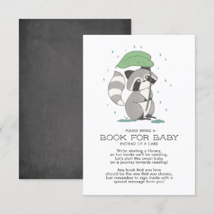 Woodland Raccoon Baby shower Boek voor Baby Kaart