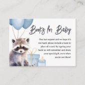 Woodland Raccoon Baby shower Boeken voor Baby Informatiekaartje (Voorkant)