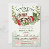 Woodland Raccoon baby shower Kaart (Voorkant)