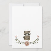 Woodland Raccoon Baby Shower Kaart (Achterkant)