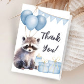 Woodland Raccoon Baby shower Opgevouwen Dank u kaa Bedankkaart