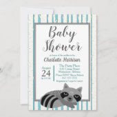 Woodland Raccoon & Berken Baby shower Kaart (Voorkant)