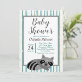 Woodland Raccoon & Berken Baby shower Kaart (Staand voorkant)