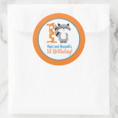 Woodland Raccoon Boy's 1e Verjaardag Stickers (Tas)