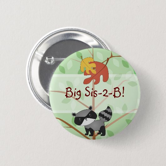 Woodland Raccoon Button (Voorkant /achterkant)